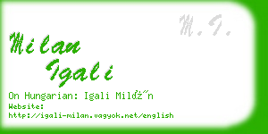 milan igali business card